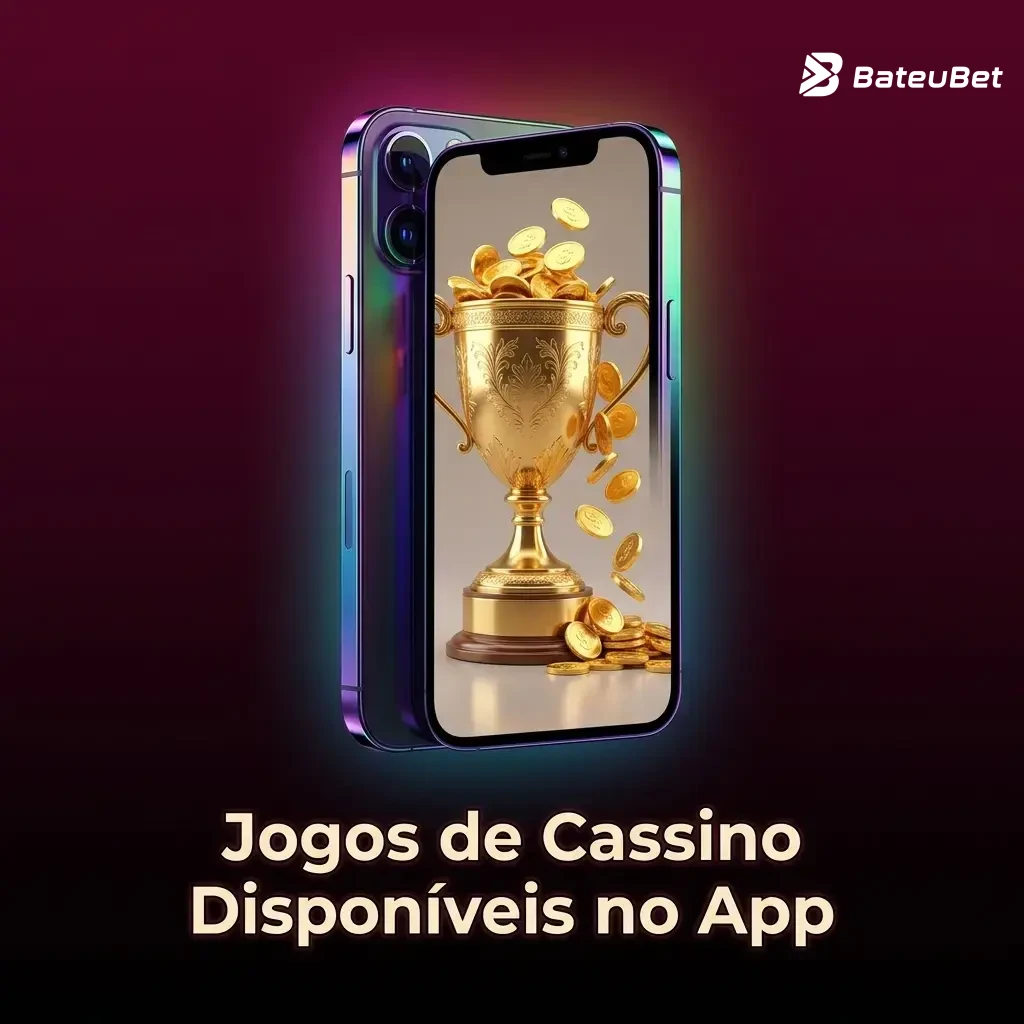Jogos de cassino no app Bateubet: slots, roleta, blackjack, bacará, poker ao vivo e crash games disponíveis
