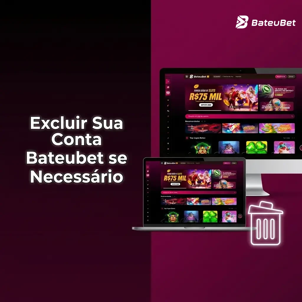 Passo a passo para excluir conta Bateubet com acesso às configurações, suporte e confirmação de encerramento.