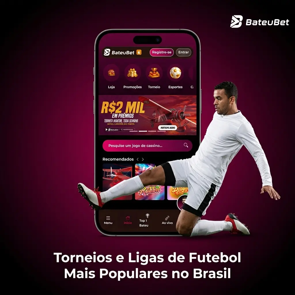 Torneios e ligas de futebol mais populares no Brasil, incluindo Brasileirão, Champions League e Copa do Mundo