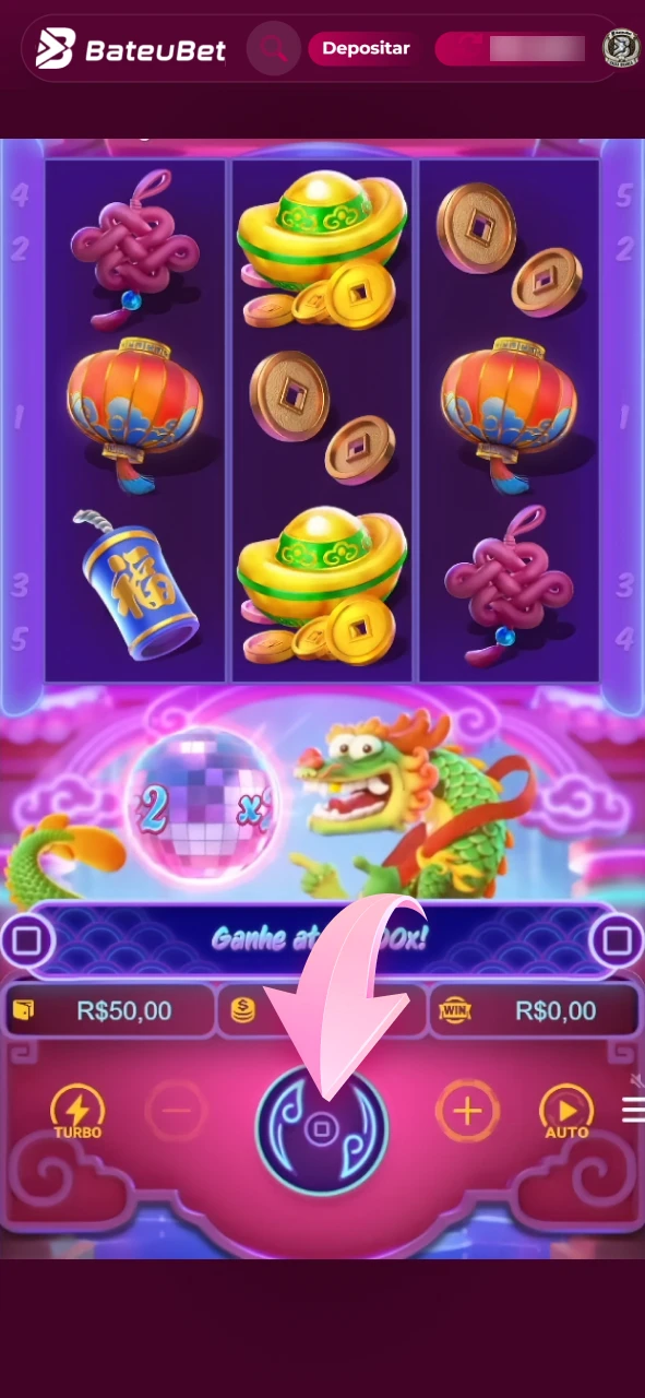 Defina o valor por giro antes de jogar nos slots da Bateubet.